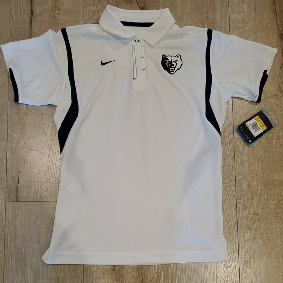 Nike Other - Nike Dri Fit Womans Collared Polo Shirt White/Blue Size Small NWT Bear Logo